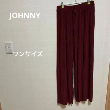 JOHNNY 버건디 와이드 팬츠