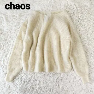chaos 카오스 니트 모헤어 풀오버 보트넥