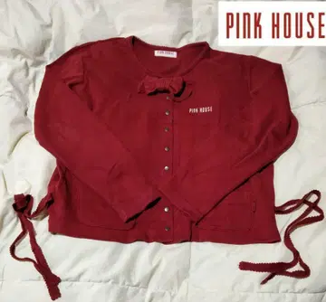핑크하우스 PINK HOUSE 빨간색 리본 포함 가디건