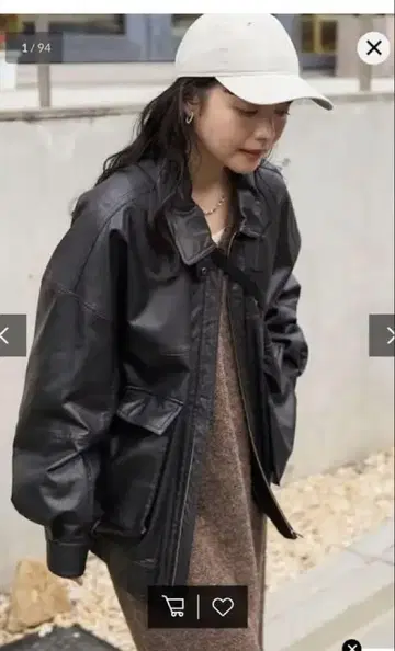 FREAK'S STORE 인조 가죽 블루종 블랙