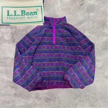 90s USA제 L.L.Bean 플리스 자켓 하프 지퍼 보라색 계열 XL
