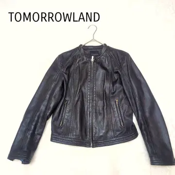 새상품급 TOMORROWLAND 램 가죽 숏 자켓 노카라 짧은 기장