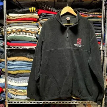 하프 지퍼 플리스 XL 사이즈 블랙 풋볼 NFL 아노락