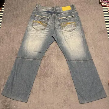 ROCAWEAR R+ 라이트 블루 데님 와이드 레그