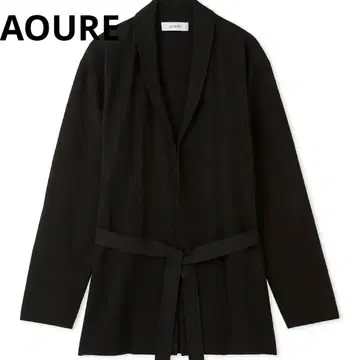 AOURE 테크 브리드 숄 가디건 M 사이즈 울 혼방 벨트 포함