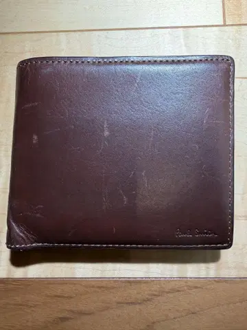 폴스미스 브라운 가죽 이단 접이식 지갑