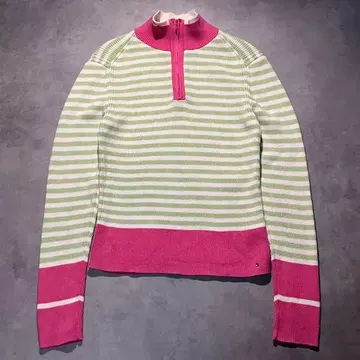 00s y2k tommy hilfiger zip border knit