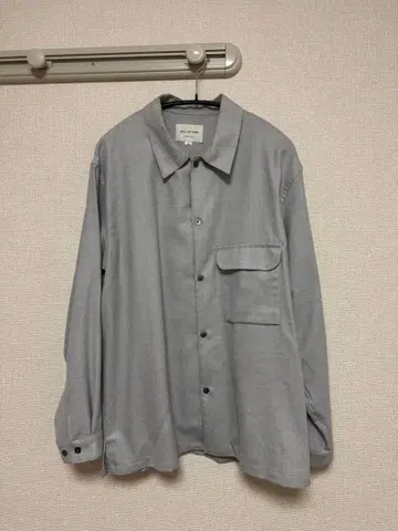 STILL BY HAND 울 셔츠 라이트 그레이