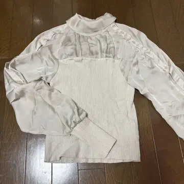 SNIDEL 하이넥 시어 탑 라이트 그린