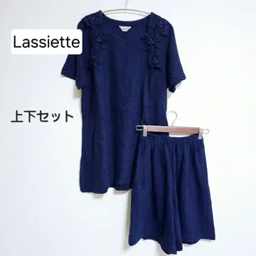 Lassiette 상하의 세트 네이비 꽃무늬 디자인