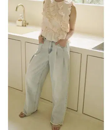 NOTREemor emor tuck wide denim pants