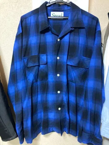 Stead 롱 슬리브 오픈 카라 셔츠