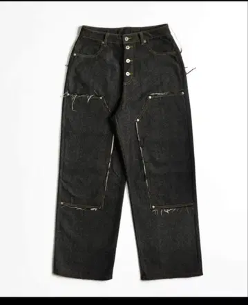 Wish for ever 프린지 리지드 더블니 데님