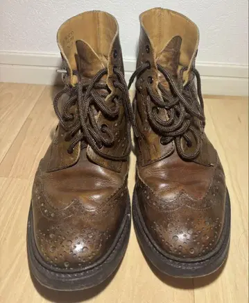[레어] Tricker's 브라운 레더 브로그 부츠 26cm