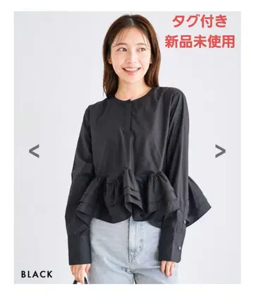 베이먼트 온라인 티어드 프릴 블라우스 블랙