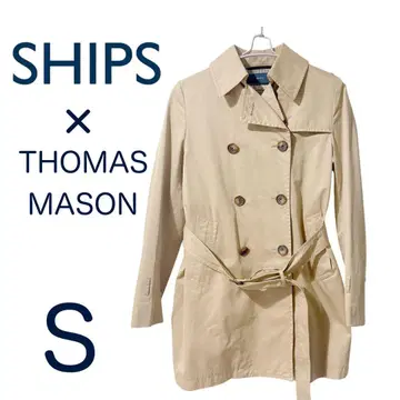 새상품급 SHIPS 트렌치코트 38 베이지 발수 THOMAS MASON