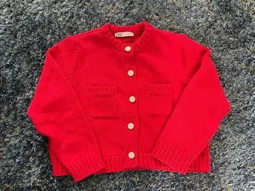 ZARA 빨간색 니트 가디건 긴팔