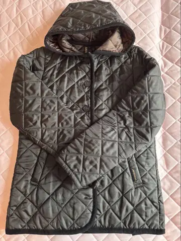 LAVENHAM 후드 퀼팅 자켓 블랙
