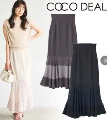COCODEAL 쉬폰 티어드 머메이드 스커트