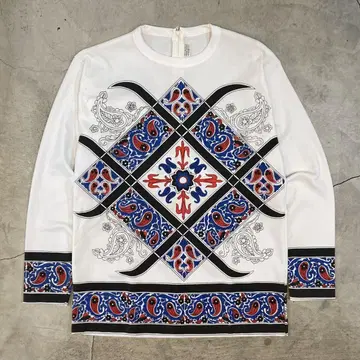 70s 빈티지 TOPS 사이키델릭 상의 히피 민족 패턴