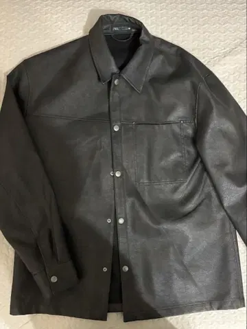 ZARA 다크 브라운 레더 자켓