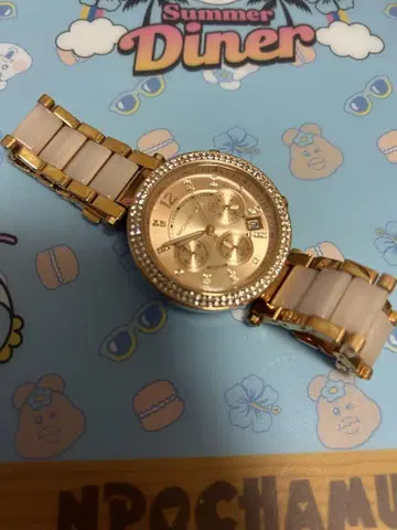 MICHAEL KORS 골드 핑크 쿼츠 시계 마이클코어스