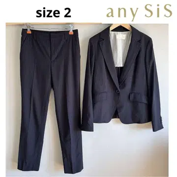 새상품급! anysis 네이비 스트레치 워셔블 테이퍼드 팬츠 수트 2