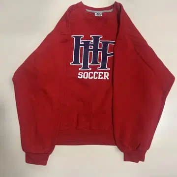 빨간색 RUSSEL 00s SOCCER 디자인 크루넥 트레이닝복