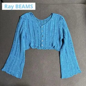 Ray BEAMS 블루 크롭 가디건