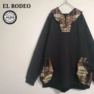 EL RODEO 엘르로데오 후드티 리메이크 에스닉 패턴 차콜 그레이
