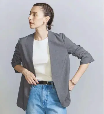 23AW B&Y 유나이티드 애로우즈 포플린 노카라 자켓 S