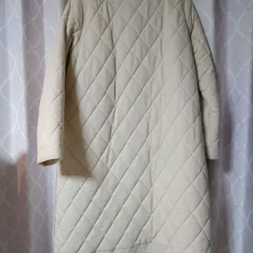 새상품급 OUTFIT AND IDEAS 아이보리 퀼팅 롱 코트 L