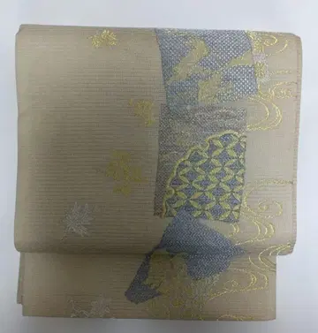 여름 오비 조수기화 후쿠로 오비 베이지