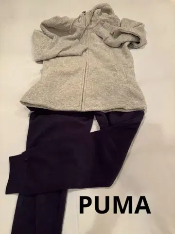 PUMA 플리스 셋업 그레이/네이비