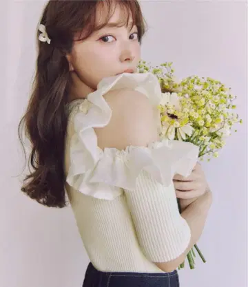 오픈 슬리브 니트 풀오버