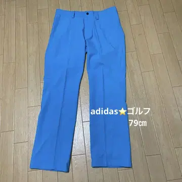 한정판 판매 adidas 터콰이즈 블루 골프 팬츠 허리 79cm 새상품급