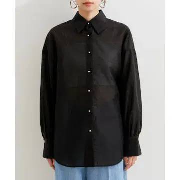 새상품 [ VIS ]  메탈 시어 셔츠 블랙 ( 프리 )