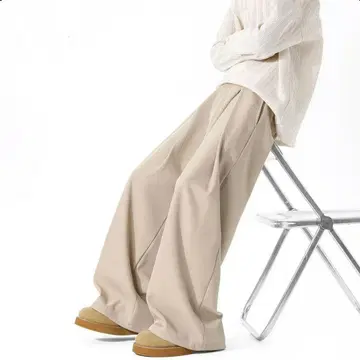 베이지 와이드 팬츠 릴랙스 핏