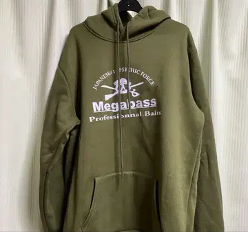 Megabass 후드 부착 후드티 올리브 그린 방한 사양 시착만 한 상품