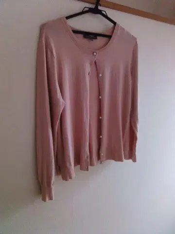 LAURA ASHLEY 사이드 리브 펄 버튼 코튼 가디건