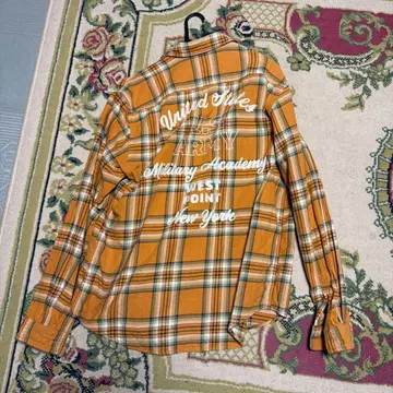 AVIREX COTTON CHECK EMBROIDERY SHIRT