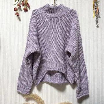 MOUSSY 라벤더 하이넥 니트