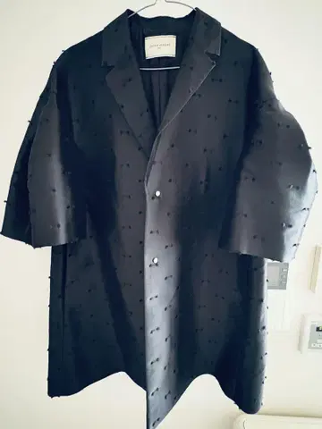 UNITED ARROWS 블랙 자카드 컷 코트 36