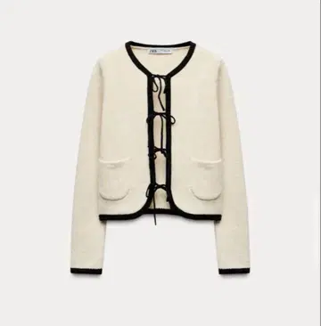 ZARA 리본 포함 니트 가디건