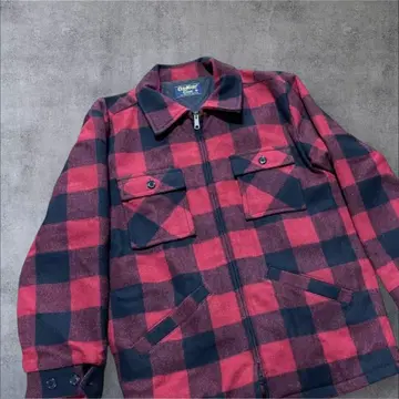 OshKosh B'Gosh 체크 무늬 커버올 M 사이즈 빨간색 x 블랙
