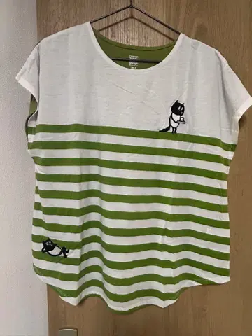 [graniph] 갓파의 갓파 너구리 보더 T셔츠