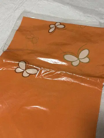 미사용 오비 장식 천 순수 실크 살몬 핑크 나비 날갯짓 패턴