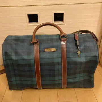 체크 무늬 보스턴 백
