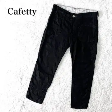 Cafetty 카페티 워크 페그탑 린넨 팬츠 블랙 L