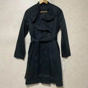 간사이 패션 연합회 블랙 트렌치코트 허리 벨트 포함
